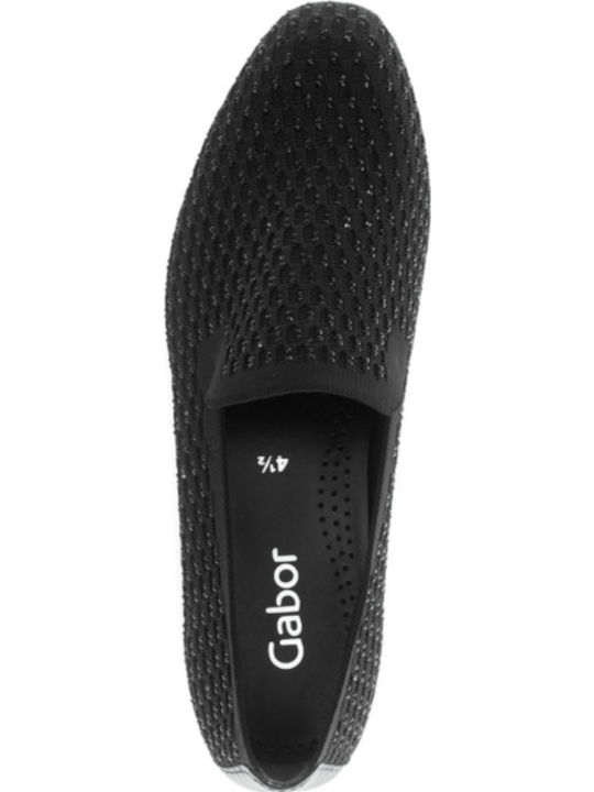 Leder Damen Loafers in Schwarz Farbe