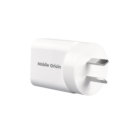 Mobile Origin Φορτιστής Χωρίς Καλώδιο GaN με Θύρα USB-A και Θύρα USB-C 30W Power Delivery Λευκός (MO14 EU,USA,UK,AUS)