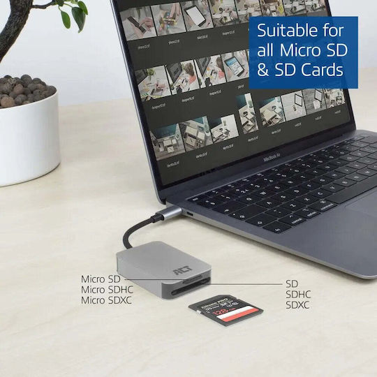 Act Ac7056 Sd Micro Sd Card Reader Sdxc Usb-c
