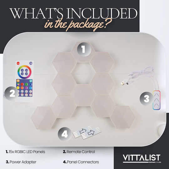 Vittalist Smart Διακοσμητικό Φωτιστικό LED Πίνακας 12εκ.