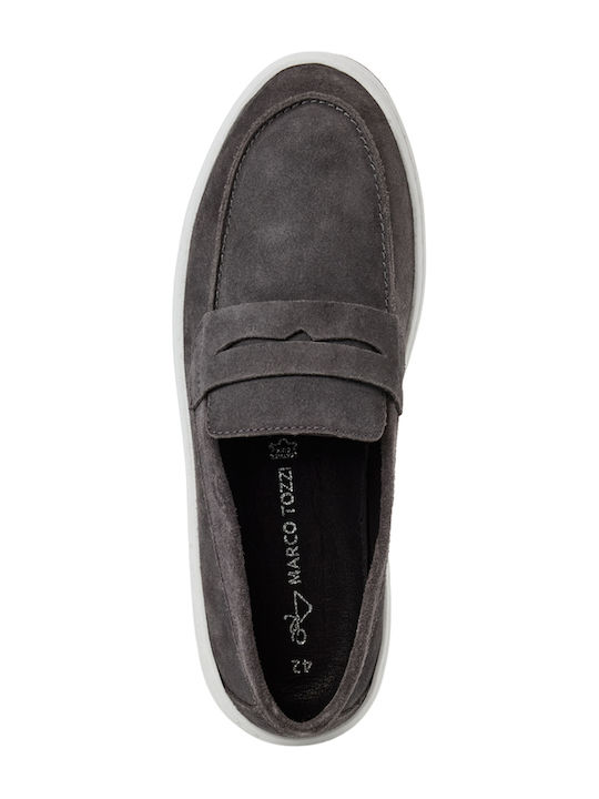 Leder Herren Mokassins in Gray Farbe