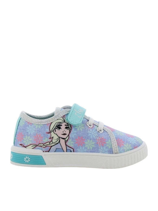 Frozen Kids Sneakers Anatomic with Scratch & Lights Light Blue