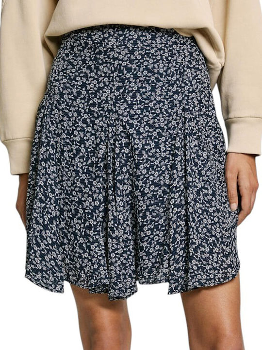 Mini Skirt White Blue