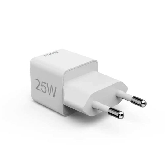 HAMA Charger Without Cable with USB-C Port 25W Power Delivery / Quick Charge 2.0 Whites (201981)