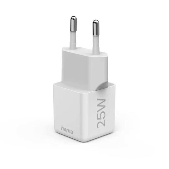 HAMA Charger Without Cable with USB-C Port 25W Power Delivery / Quick Charge 2.0 Whites (201981)
