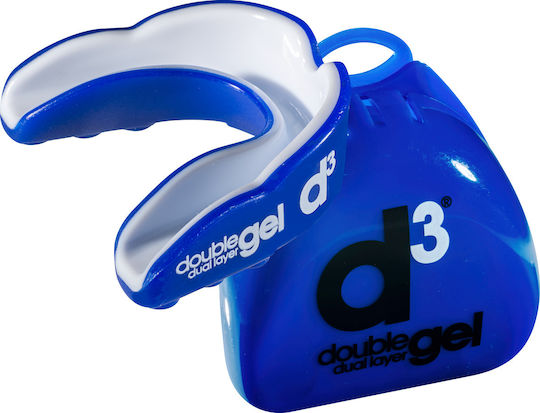 D3 Double Dual Layer Gel Mouthguard Μασελάκι Προστασίας Αθλητών 12+ Years Old White Black