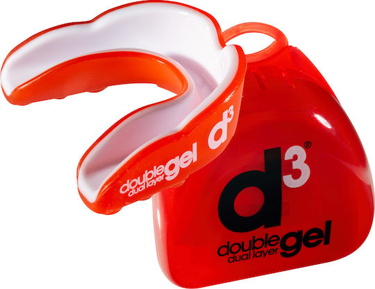 D3 Double Dual Layer Gel Mouthguard Μασελάκι Προστασίας Αθλητών 12+ Years Old White Black