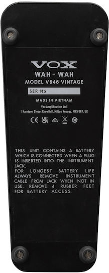 Vox V846 V846 VINTAGE Pedală Efectul WahWah Chitară electrică