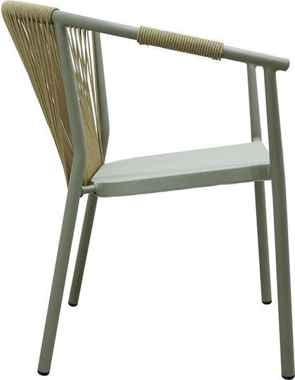 Outdoor Armchair Aluminum Convince Coffee 56x63x82cm