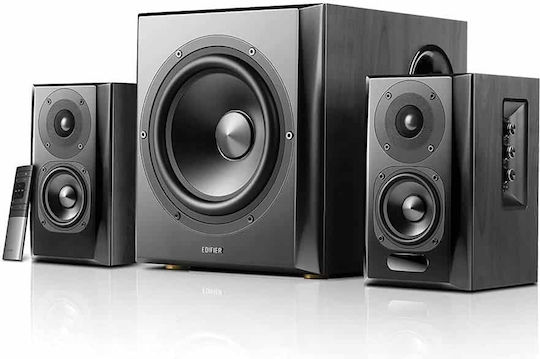 Edifier S351DB Безжични компютърни тонколони Компютърни тонколони 2.1 с Bluetooth и мощност 150W в Черен цвят