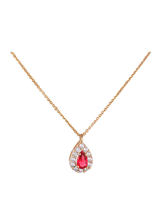 Ioannis Kosmima Set with Necklace & Ring from Rose Gold with Stones