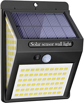 Pyramiden-Solarlampe Inklusive Batterie 140 Hochleistungs-SMD-LEDs für den Außenbereich Bewegungssensor Solarpanel LS140
