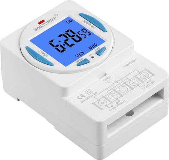 Digital Relay Timer Sinotimer 200-250vac 50/60hz 7 Days Lcd Display Tm6338h-30d