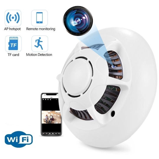 Шпионска камера димен детектор Iuni D103 16 Gb Wi-fi изглед 4k детекция на движение