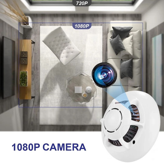 Spionkamera Rauchmelder Iuni D103 8 GB Wi-Fi Ansicht 4K Bewegungserkennung