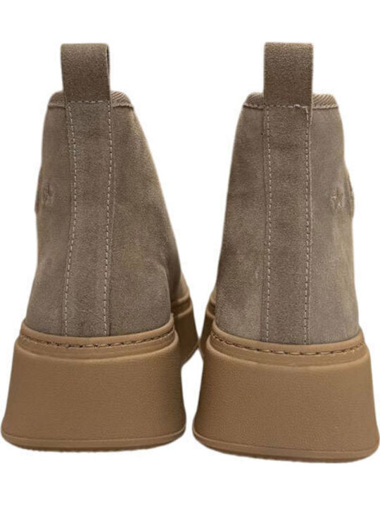 Damen Flatforms Sneakers Taupe