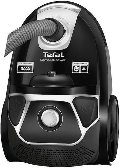 Tefal Compact Power Ηλεκτρική Σκούπα 900W με Σακούλα 3lt Μαύρη