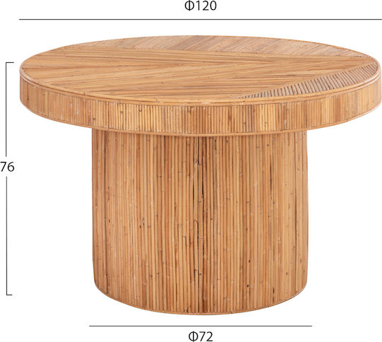 Gatsby Στρογγυλό Τραπεζαρίας Φυσικό Rattan 72x72x76εκ. Gatsby Στρογγυλό Τραπεζαρίας Φυσικό Rattan 72x72x76εκ.