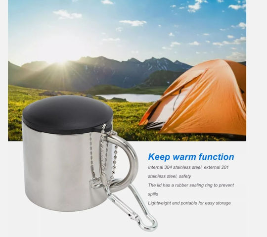 Camping-Kaffeetasse 110 ml Hitzeschutz Edelstahl Sicherheitsgriff