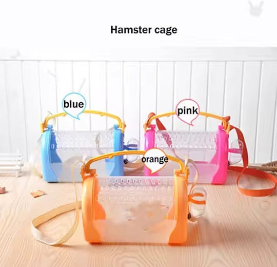 Plastic Carrier Cage for Small Animals with Water Bottle and Feeder M33xW23xH38cm Blue