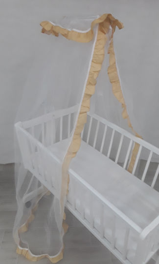 Beboulino Κουνουπιέρα Κούνιας από Τούλι Μπεζ 100x250x250εκ.