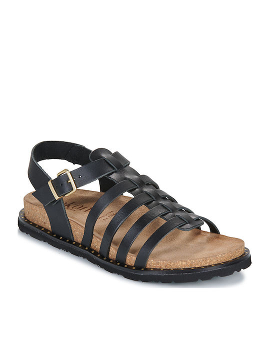 Flache Sandalen für Damen in Schwarz Farbe