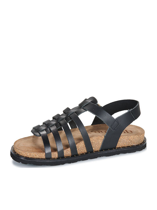 Flache Sandalen für Damen in Schwarz Farbe