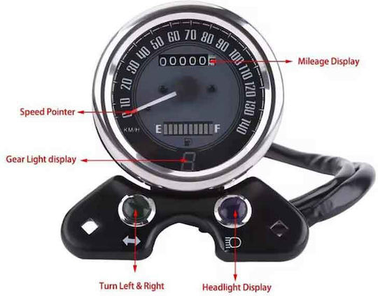 Andowl Motorcycle Analogue Speedometer
