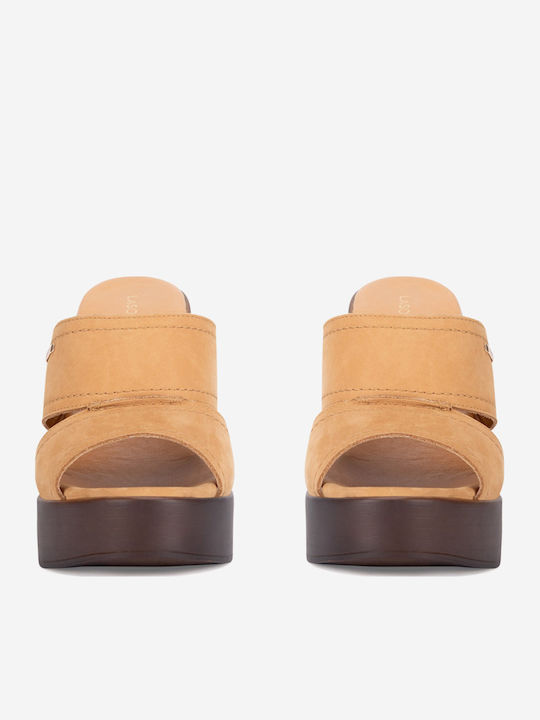 Mules mit Hoch Absatz in Braun Farbe