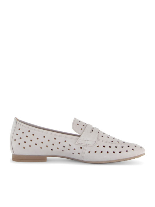 Leder Damen Loafers in Gray Farbe