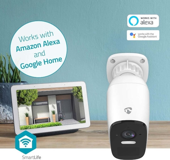 Nedis WIFICBO32WT IP Камера за наблюдение Wi-Fi Full HD+ 4MP Водоустойчива с Двупосочна Комуникация