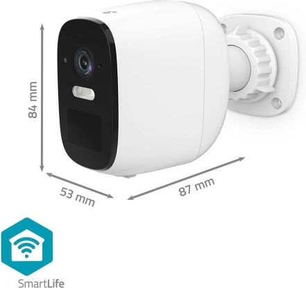 Nedis WIFICBO32WT IP Камера за наблюдение Wi-Fi Full HD+ 4MP Водоустойчива с Двупосочна Комуникация