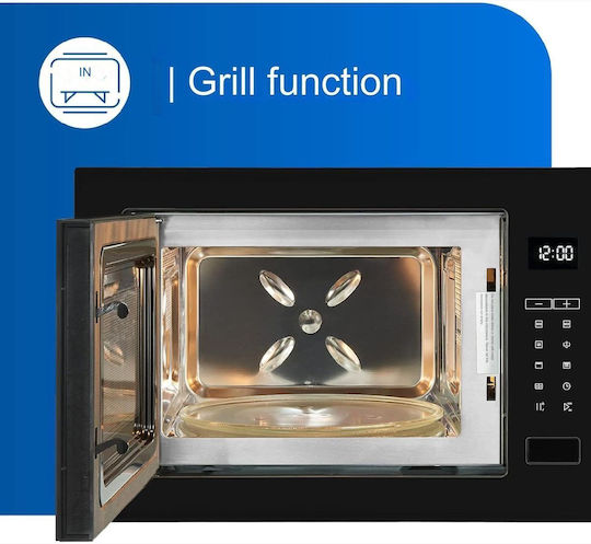 Exquisit Εντοιχιζόμενος Φούρνος Μικροκυμάτων με Grill 25lt Μαύρος