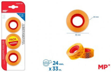 MP Klebeband Durchsichtig 24mm x 33m 3Stück Transparent