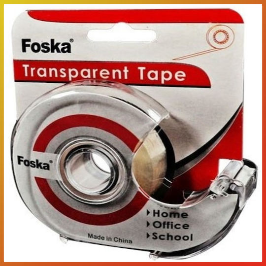 Foska Desktop Tape Dispenser 18mm x 33m 1pcs Transparent