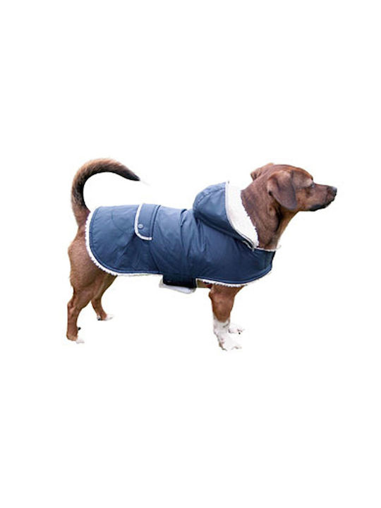 Kerbl Hundemantel Kapuzen Blau mit Rückenlänge 55 cm.