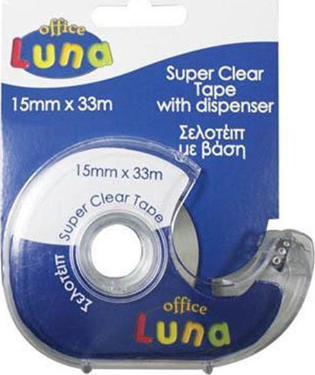 Euroffice Βάση για Σελοτέιπ 15mm x 33m Διάφανο