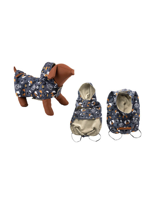 Woofmoda Μπουφάν Σκύλου Αδιάβροχο με Κουκούλα Medium / XSmall με Μήκος Ράχης 33 εκ.