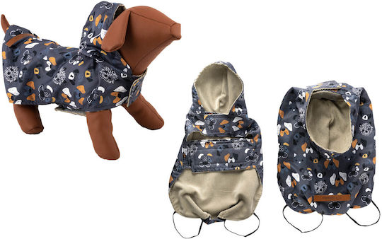 Woofmoda Кучешки палта Водоустойчиво Худи Сив Medium / XSmall с дължина на гръбчето 33 см.