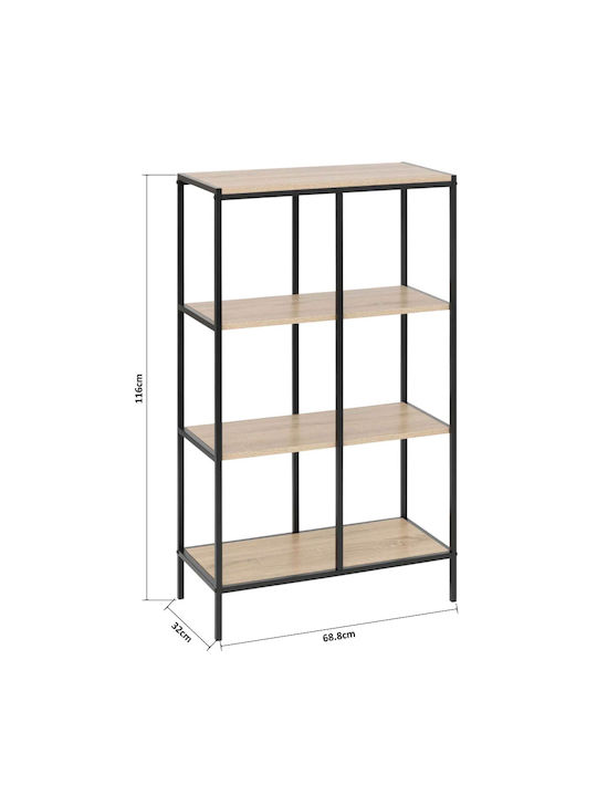 Βιβλιοθήκη F-v Aliaj Μπεζ 69x32x116εκ.