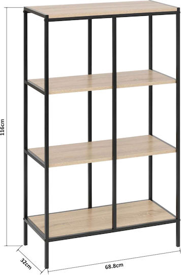 Βιβλιοθήκη F-v Aliaj Μπεζ 69x32x116εκ.