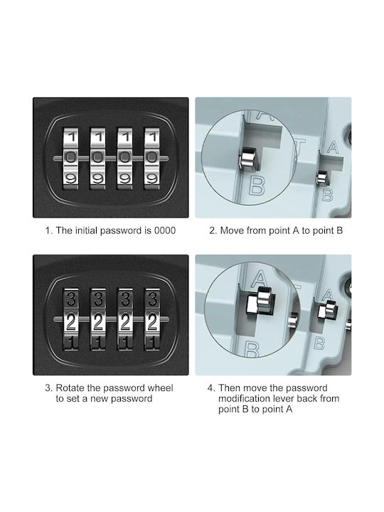 Panora Combination Key Holder Metallic with Lock 11.5x9.5cm