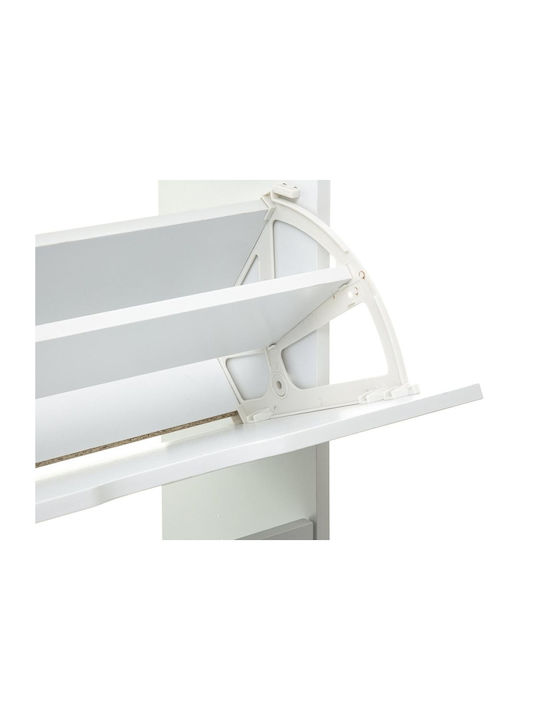 Holz Schuhschrank Tir mit 6 Regalen White L60xW23.3xH119cm