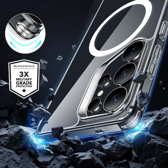 ESR Classic Hybrid Halolock Umschlag Rückseite Silikon / Kunststoff 0.5mm Transparent (Galaxy S25 Ultra,Samsung S25 Ultra)