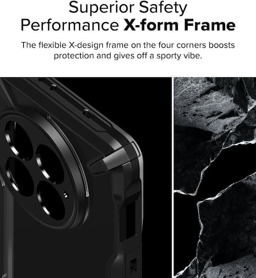 Ringke Fusion X Umschlag Rückseite Kunststoff / Silikon 2mm mit Band Schwarz (OnePlus 13)