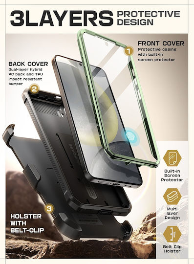 Supcase 360 Full Cover Πλαστικό / Σιλικόνης Πράσινο (Galaxy S25)