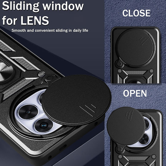 Techsuit Camshield Umschlag Rückseite Silikon / Kunststoff Schwarz (Redmi Note 14 Pro+)