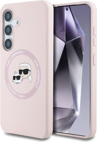 Karl Lagerfeld Heads Umschlag Rückseite Silikon 0.3mm Rosa (Galaxy S25+)