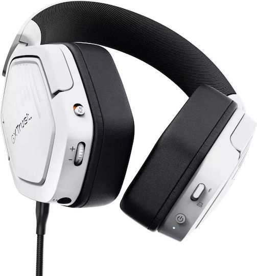 Trust GXT493 Ασύρματο Over Ear Gaming Headset με σύνδεση 3.5mm / Bluetooth / USB Λευκό for Nintendo Switch / PC / PS4 / PS5