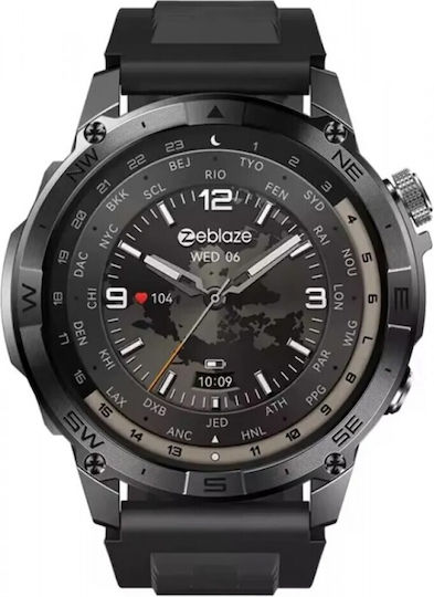 Zeblaze Stratos 2 Plus Edelstahl 48mm Smartwatch mit Pulsmesser (Schwarz)